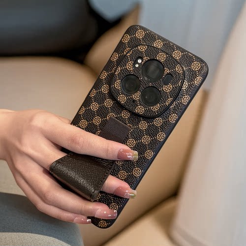 荣耀magic7壳皮质全包防摔支架