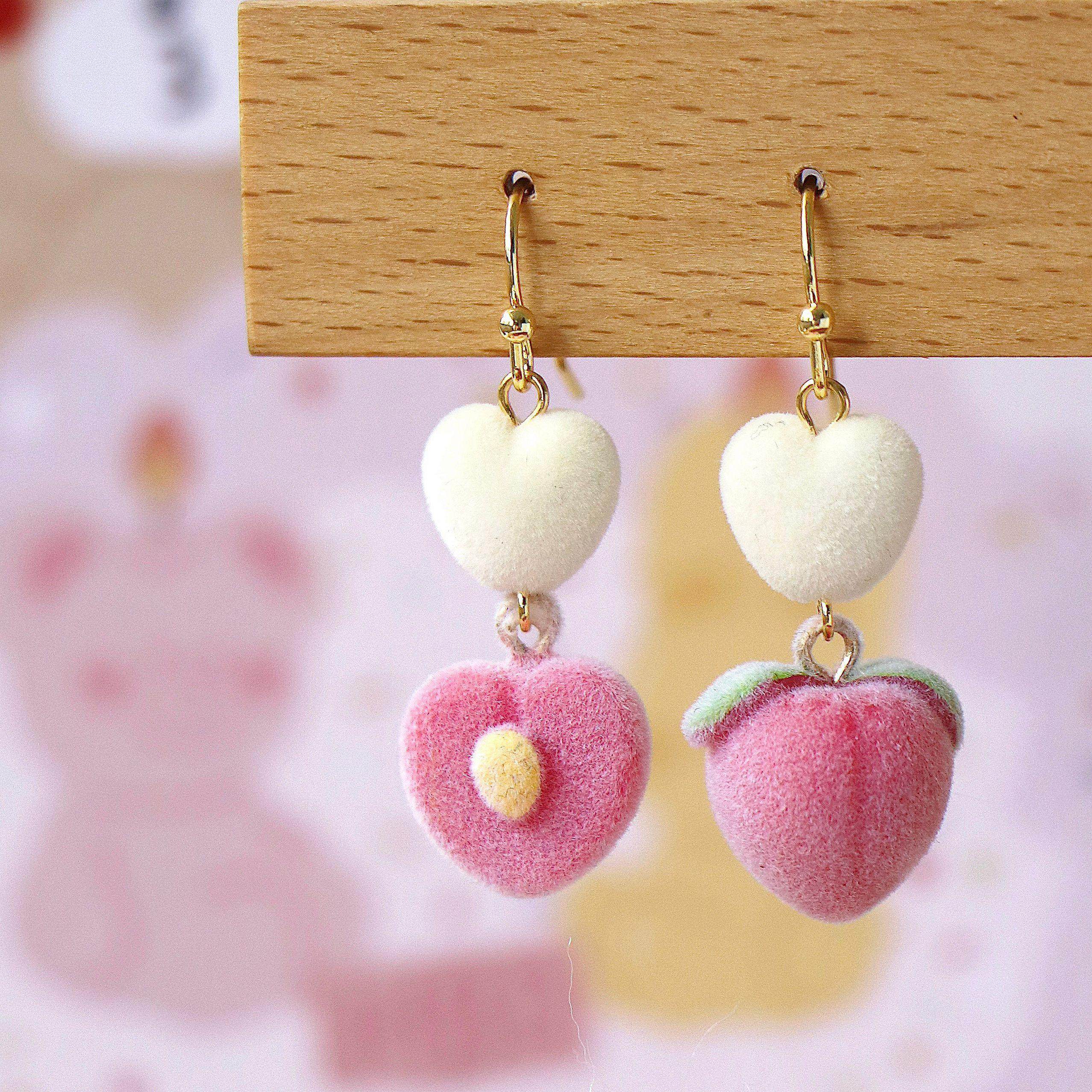 莉夏桃子水果可爱少女耳环