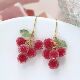莉夏冰霜红果果耳环浆果葡萄春夏清新红色黄色砂糖珠水果耳夹耳饰