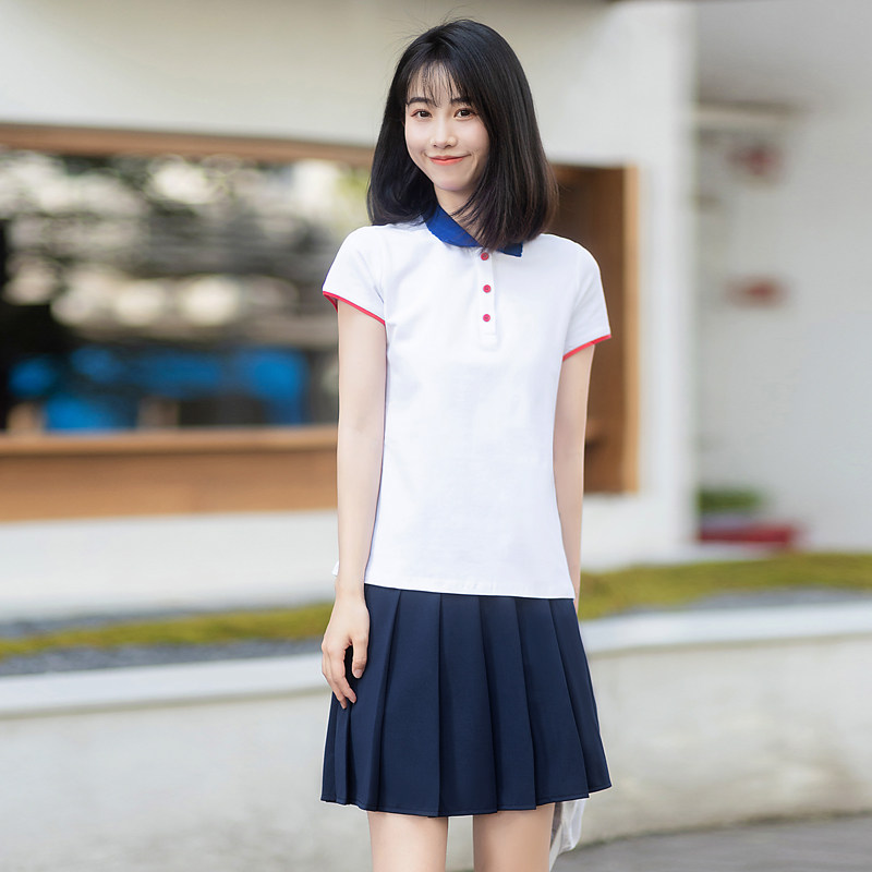 2024新款幼儿园老师园服夏季短袖教师工作服女上衣Polo衫幼师穿搭