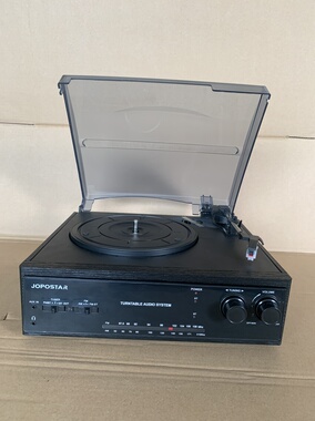 欧洲仿古黑胶唱片机 留声机双向蓝牙木箱体收音机喇叭aux耳机孔