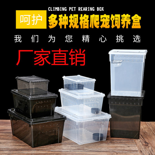 爬虫饲养盒透明塑料缸蜘蛛守宫寄居蟹蚕宝宝蝎子角蛙昆虫人渣盒昆