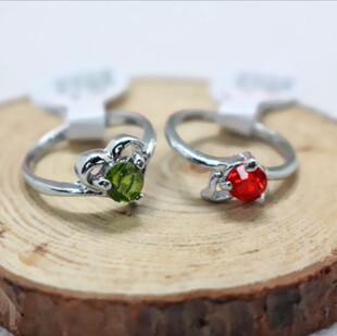 韩版电镀白金彩钻戒指女款戒指合金手饰闭口经典款水钻镀银戒圈