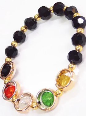 阴阳五行民族风配饰能量水晶手链