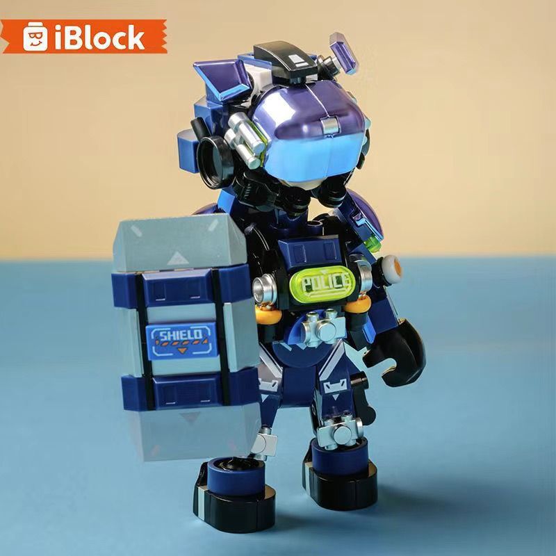 iblock新品消防员特警儿童拼装积木玩具帅气机甲模型男孩生日礼物