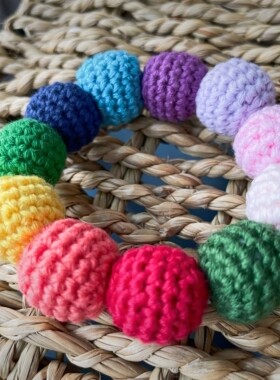 【原创】 彩虹色毛线球手环 秋冬新款