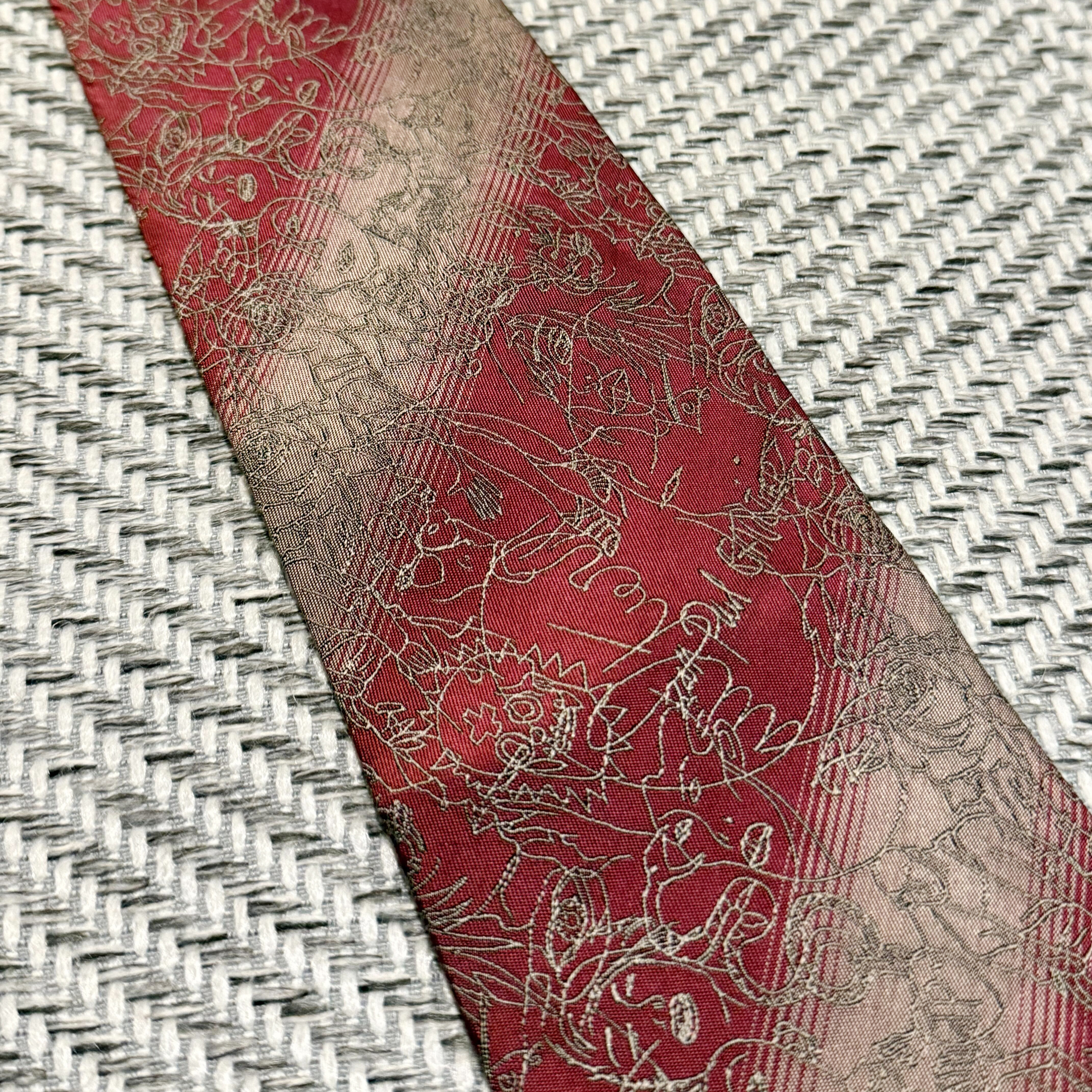 复古红色印花商务正装领带