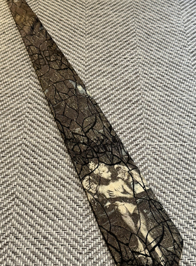 复古印花领带男黑色商务正装轻奢百搭职业领带随机款