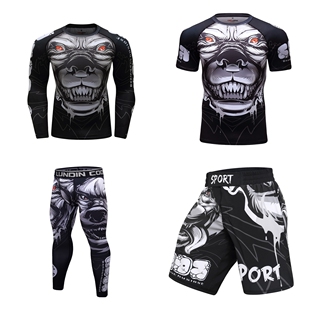 恶霸斗牛犬搏击防磨衣弹力紧身巴西柔术综合格斗运动健身长袖T恤