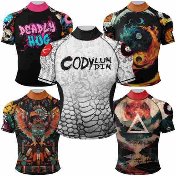 防滑高领长袖休闲服排汗速干高弹紧身衣精美印花运动跑步长袖男士