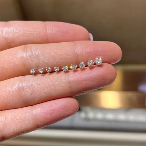珑腾幸子钻石耳钉简约百搭