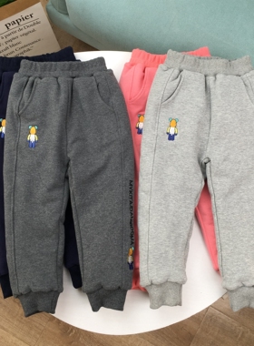 90-150柔软加厚儿童夹棉裤外穿男女童加棉裤子一条过冬宝宝保暖裤