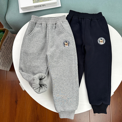 儿童双层裤子一体绒带内衬