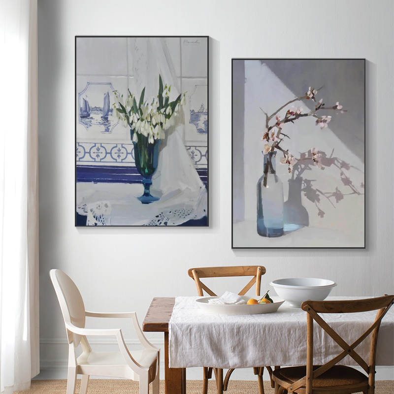 diy数字油画花瓶鲜花油画彩色油彩房间装饰挂画成人减压涂色填色