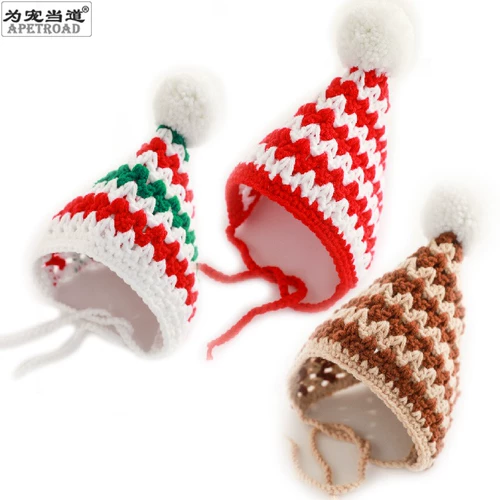 Собаки и кошачьи питомец рождественские шляпы рука -наклонный новый год плюшевый кот кот кот чистый милый новогодний платье