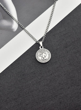 复古做旧钱币吊坠项链