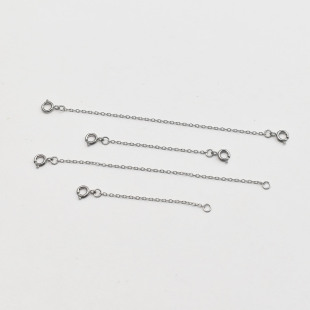 钛钢两头扣项链延长链一头扣项链加长链0形十字项链链接链细链条