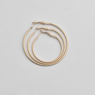 高级感哑金色耳圈欧美风浮夸风耳环素圈无耳洞软垫耳夹气质简约