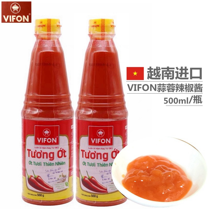 越南进口越莲城辣椒酱500mL VIFON蒜蓉甜辣酱副食调料烧烤风味蘸 粮油调味/速食/干货/烘焙 辣椒酱 原图主图