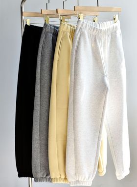 秋冬季700g男女同款特厚保暖棉质运动卫裤宽松休闲长裤百搭保暖裤