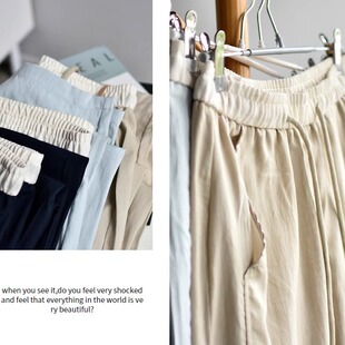 25夏天丝亚麻女大码 宽松显瘦九分休闲阔腿裤 子 天丝亚麻九分裤