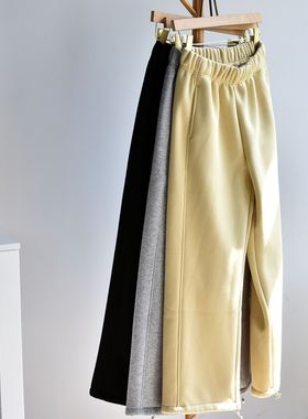 【两穿大师裤】秋冬季女装新加厚休闲阔腿宽松运动棉卫裤休闲裤子