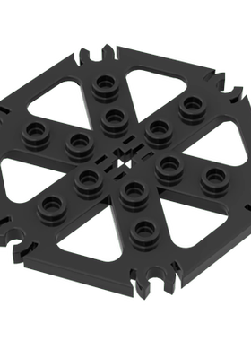 国产积木兼容乐高64566小颗粒十字孔6边环形板带6水平叉特殊矮板