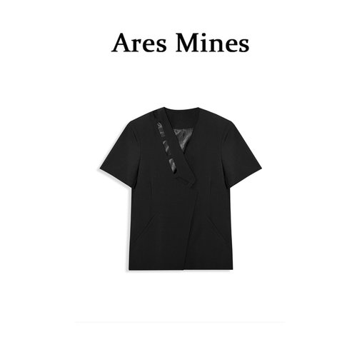 【盛朗熙Ares Mines】探索自我 设计感剪裁镂空短袖廓形西装外套