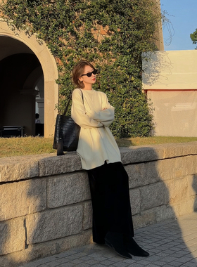 【盛朗熙AresMines】黑胶唱片 秋冬加绒丝绒质感松紧腰鱼尾半身裙