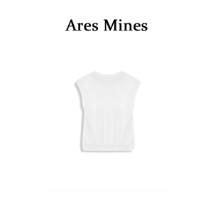 【Ares Mines】简约纯色夏日设计感气质落肩短袖上衣