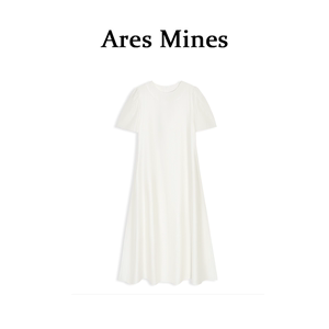 【盛朗熙Ares Mines】极简COS风法式宽松圆领纯色连衣裙