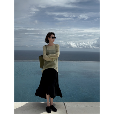 【盛朗熙AresMines】茸间春彩 慵懒风晕染图案多色宽松针织毛衣女