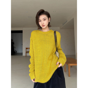 【盛朗熙Ares Mines】厚缕温衣 秋冬加厚粗棒针宽松圆领针织毛衣