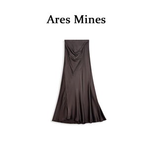浓情可可 Mines 捏褶设计垂感高腰鱼尾A字半身长裙 盛朗熙Ares