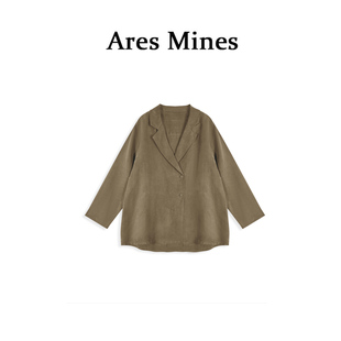 设计复古V领古巴领长袖 衬衫 法式 探索自我 盛朗熙Ares Mines