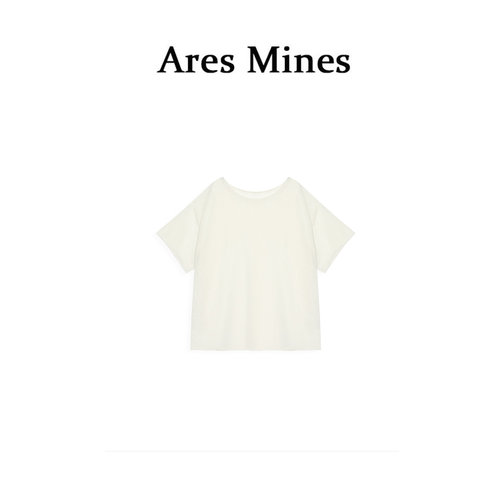 【盛朗熙Ares Mines】雪松与晚风 慵懒清透麻感纯色宽松圆领短袖