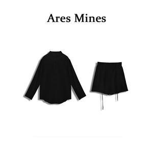 【盛朗熙Ares Mines】奢美时尚极简气质感苎麻衬衫短裤套装