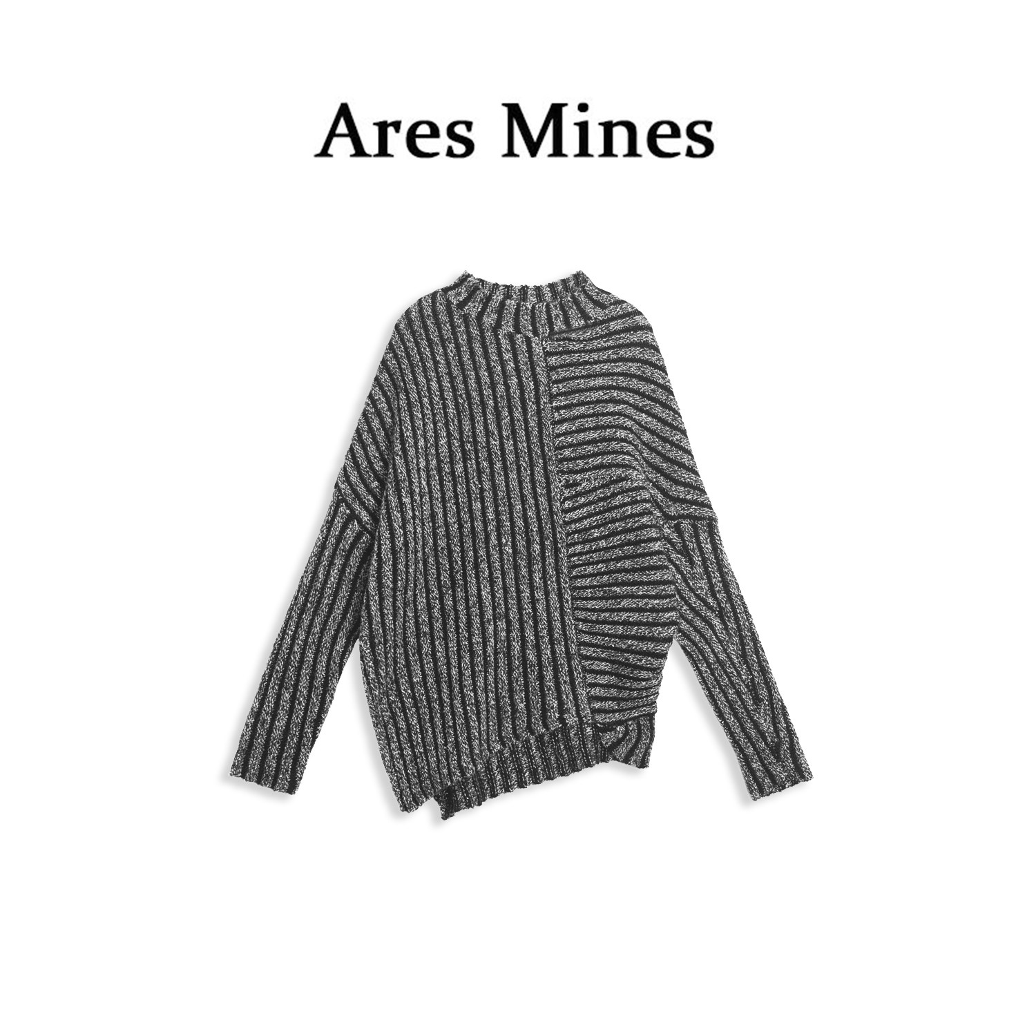 【盛朗熙AresMines】复古摩登 条纹不规则亮片开叉蝙蝠袖短款毛衣,女装/女士精品,毛针织衫,淘宝优惠券,粉丝福利购,淘宝优惠卷