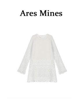 【盛朗熙Ares Mines】米兰游记 清透设计感勾花镂空长袖针织毛衣