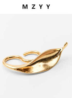 个性夸张树叶食指戒欧美