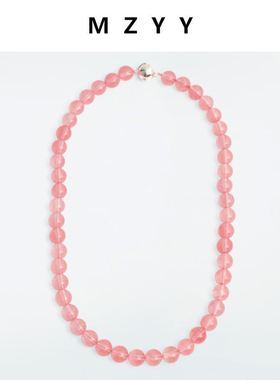 MZYY 西瓜红COS风格天然石高级感小清新锁骨项链