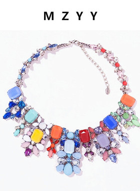 银色五彩缤纷度假晚会项链