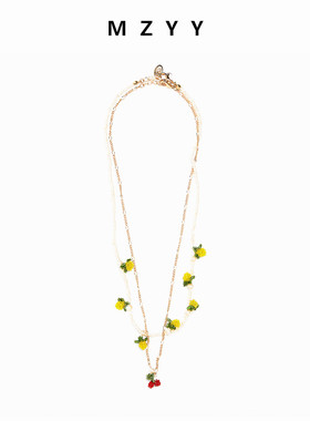 zara菠萝珍珠小米珠叠戴项链