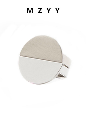 磨砂光面拼色几何戒指包邮