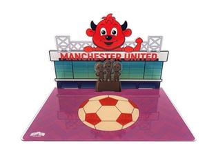 王牌化身曼联红魔场景 官网正品 亚克力足球场展示场景背景板摆件