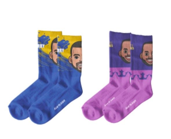 王牌化身NBA正品定制运动袜球星 库里詹姆斯梅西艾弗森潮牌长袜子