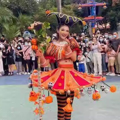 新款万圣节南瓜造型万圣节巡游走秀派对服装