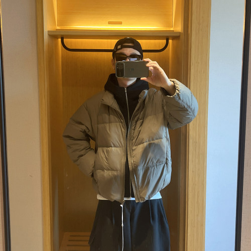 范哲贤90白鸭绒连帽羽绒服男