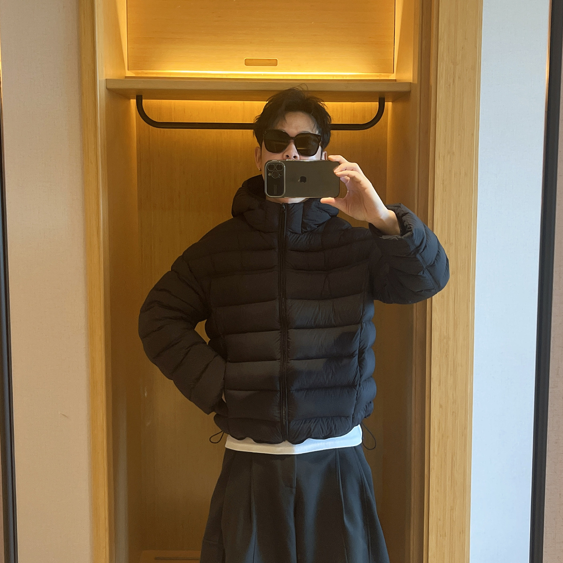 排骨白鸭绒加厚连帽羽绒服男女