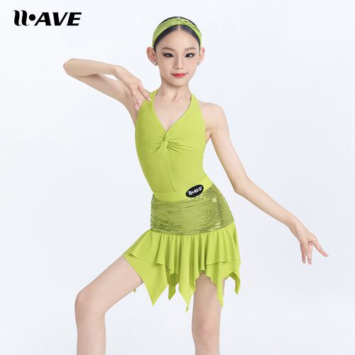 WAVE未午2026新款拉丁舞服女童夏季日常练功服套装【春野派对】
